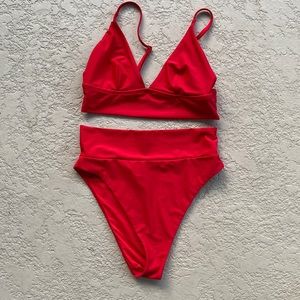 American Eagle red high cut swimsuit bikini ❤️